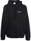 Marcelo Burlon County Of Milan Tempera Cross Cotton Hoodie In Schwarz