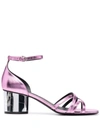 Ferragamo Mirrored 60mm Heel Sandals In Rosa
