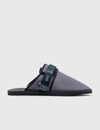 Suicoke Navy Daniel Arsham Edition Shearling Zavo-mabda Sandals In Navy Blue