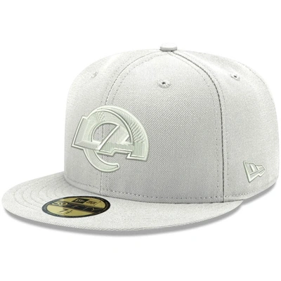 New Era Men's Los Angeles Rams White On White Primary Logo 59fifty Fitted Hat