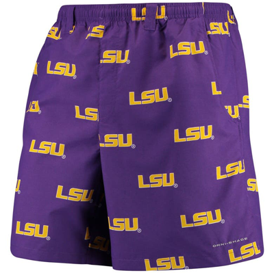 Columbia Men's Purple Lsu Tigers Backcast Ii 8" Omni-shade Hybrid Shorts