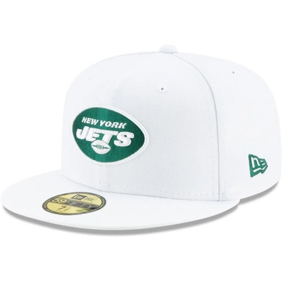 New Era Men's White New York Jets Omaha 59fifty Fitted Hat