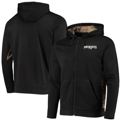 Dunbrooke Men's  Black, Realtree Camo New England Patriots Decoy Tech Fleece Full-zip Hoodie In Black,realtree Camo