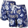 WES & WILLY WES & WILLY NAVY NAVY MIDSHIPMEN FLORAL VOLLEY LOGO SWIM TRUNKS