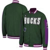 Mitchell & Ness Men's  Hunter Green Milwaukee Bucks Hardwood Classics Authentic Warm-up Full-snap Jac In Green