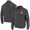 Colosseum Men's Big And Tall Charcoal Stanford Cardinal Tortugas Logo Quarter-zip Jacket In Charcoal