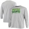 Fanatics Men's Big And Tall Heathered Gray Seattle Seahawks Practice Long Sleeve T-shirt In Heather Gray