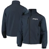 DUNBROOKE DUNBROOKE NAVY NEW ENGLAND PATRIOTS CIRCLE SOFTSHELL FLEECE FULL-ZIP JACKET