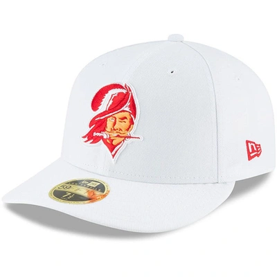 New Era Men's  White Tampa Bay Buccaneers Throwback Logo Omaha Low Profile 59fifty Fitted Hat