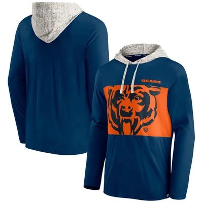 Fanatics Men's Navy Chicago Bears Long Sleeve Hoodie T-shirt