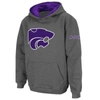 STADIUM ATHLETIC YOUTH STADIUM ATHLETIC CHARCOAL KANSAS STATE WILDCATS BIG LOGO PULLOVER HOODIE