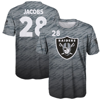 ZZDNU OUTERSTUFF YOUTH JOSH JACOBS SILVER LAS VEGAS RAIDERS PROPULSION NAME & NUMBER T-SHIRT