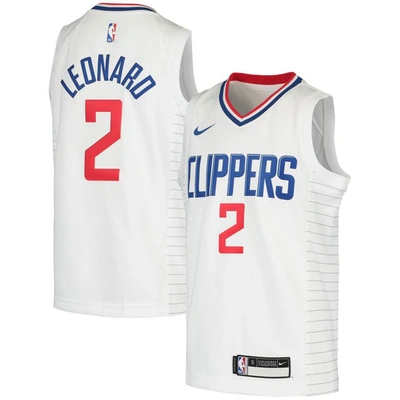 Nike Kids' Youth  Kawhi Leonard White La Clippers 2020/21 Swingman Jersey