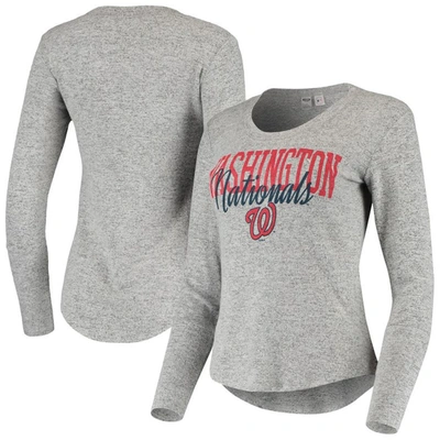 Concepts Sport Women's  Heathered Gray Washington Nationals Tri-blend Long Sleeve T-shirt