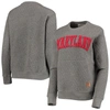 Pressbox Women's  Heathered Gray Maryland Terrapins Moose Applique Quilted Pullover Sweatshirt In Heather Gray