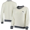 CONCEPTS SPORT CONCEPTS SPORT CREAM/NAVY SEATTLE SEAHAWKS GRANITE KNIT PULLOVER SWEATSHIRT