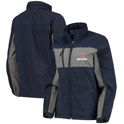 Dunbrooke Women's  Navy Chicago Bears Zephyr Softshell Full-zip Jacket