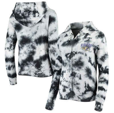 New Era Women's  Black Baltimore Ravens Tie Dye Fleece Full-zip Hoodie