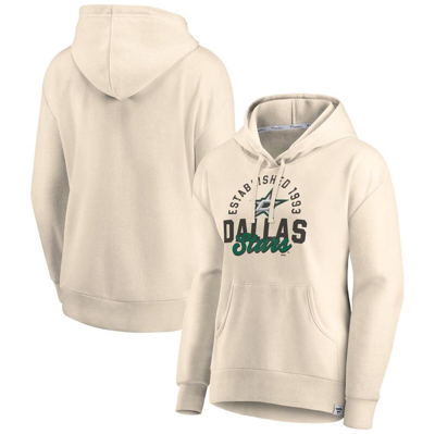 Fanatics Women's  Branded Oatmeal Dallas Stars Carry The Puck Pullover Hoodie Sweatshirt In Tan