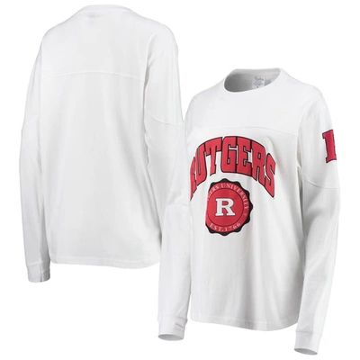 Pressbox White Rutgers Scarlet Knights Edith Long Sleeve T-shirt