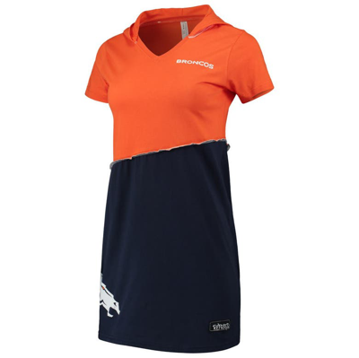 Refried Apparel Orange/navy Denver Broncos Sustainable Hooded Mini Dress
