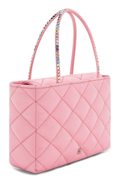 Amina Muaddi Amini Betty Crystal-handle Quilted-silk Box Bag In Pink