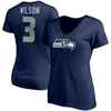 Fanatics Women's Russell Wilson College Navy Seattle Seahawks Player Icon Name And Number V-neck T-shirt In Navy
