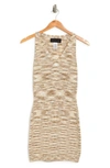 Know One Cares Space Dyed Knit Tank Dress In Khaki