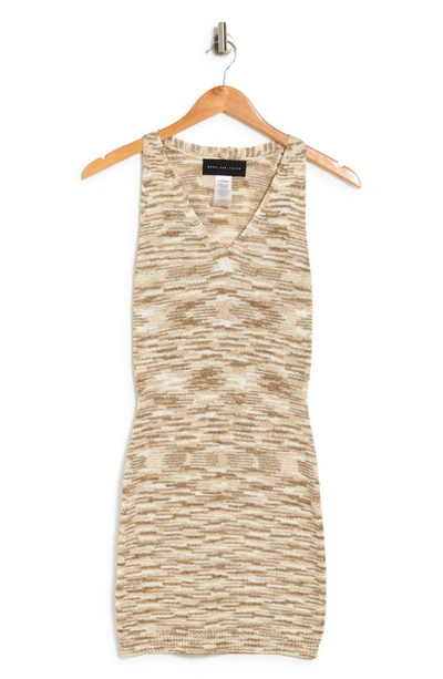 Know One Cares Space Dyed Knit Tank Dress In Khaki