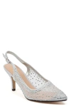 Lady Couture Lola Embellished Pointed Toe Slingback Pump In Silver