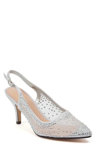 Lady Couture Lola Embellished Pointed Toe Slingback Pump In Silver