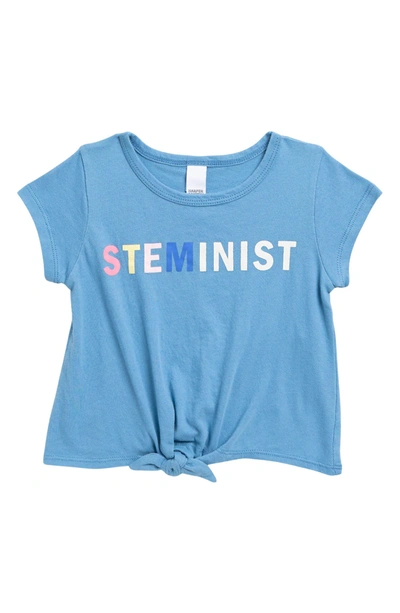 Harper Canyon Kids' Tie Front Graphic Tee In Blue Niagara Steminist