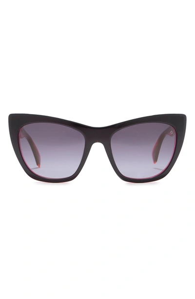 Rag & Bone 53mm Gradient Cat Eye Sunglasses In Grey Pink / Grey Shaded