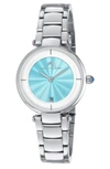 Porsamo Bleu Madison Guilloche Stainless Steel Bracelet Watch, 29mm In Silver/ Turquoise