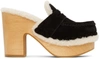 Chloé Joy Shearling-lined Suede Clogs In Black