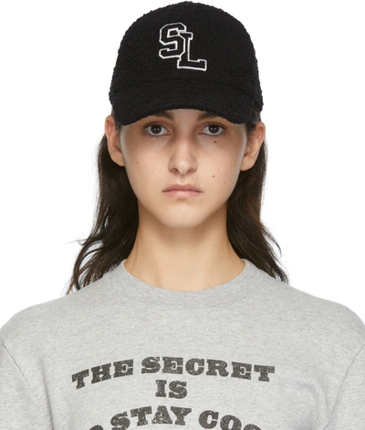 Saint Laurent Casquette Tweed Baseball Cap In Black