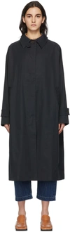 Studio Nicholson Long-sleeve Single-breasted Coat In Dark Navy