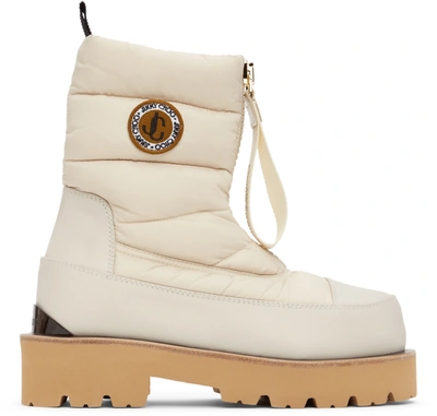 Jimmy Choo Kai 50 Logo-appliquéd Quilted Padded Shell Ankle Boots In White