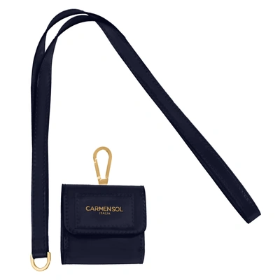 Carmen Sol Tommy Airpods Case In Navy Blue