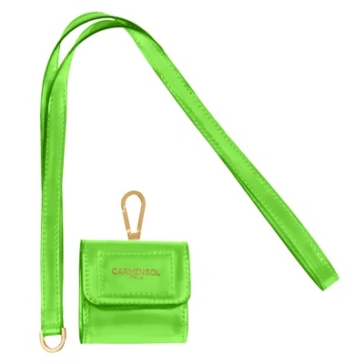 Carmen Sol Tommy Airpods Case In Neon Green