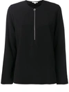 Stella Mccartney Zipper Detail Long Sleeve Top In Black