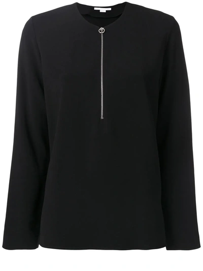 Stella Mccartney Zipper Detail Long Sleeve Top In Black