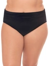 Magicsuit Plus Size Shirred Bikini Bottom In Black
