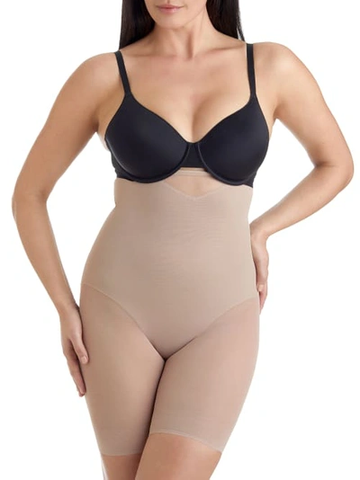 Miraclesuit Sexy Sheer Extra Firm Control High-waist Thigh Slimmer In Stucco