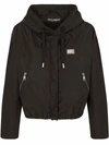Dolce & Gabbana Logo-patch Hooded Jacket In Black
