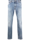 DOLCE & GABBANA SLIM JEANS WITH A WORN EFFECT