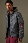 Alpha Industries Ma-1 Natus Hooded Jacket In Grey
