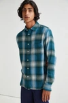 Corridor Acid Plaid Whistler Nocturne Button-up Shirt In Turquoise