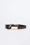 Jewelry &amp; Accessories Split Leather Tie Belt In Chocolate,gold