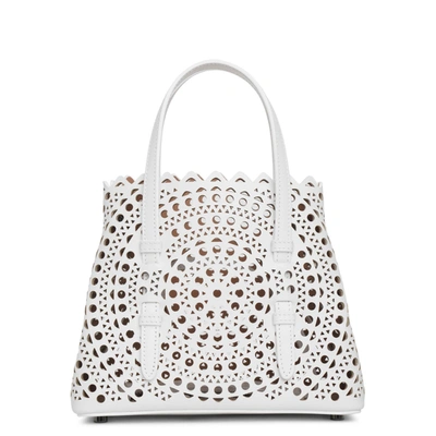 Alaïa Mina 20 Vienne Circulaire White Tote Bag